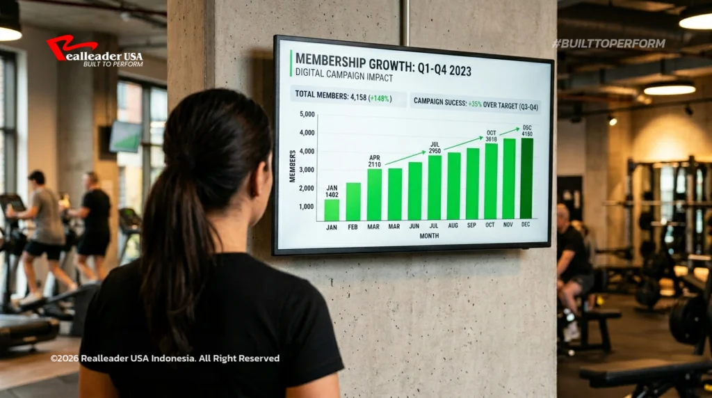 Analytics dashboard for gym marketing ads.