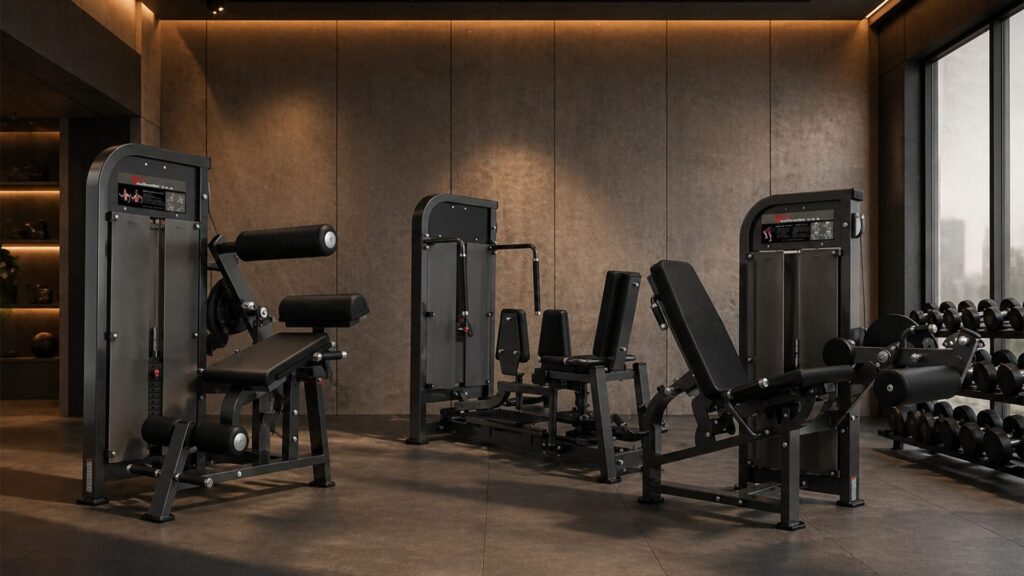 Unit Multi-Gym Premium dengan desain minimalis untuk interior gym mewah di Jakarta.