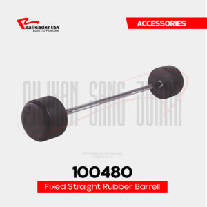 100480 Fixed Straight Rubber Barbell
