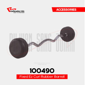 100490 Fixed EZ Curl Rubber Barbell