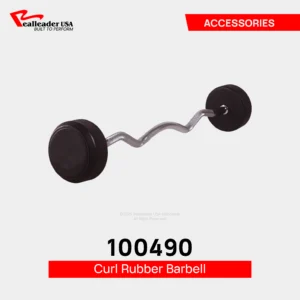 100490 Fixed EZ Curl Rubber Barbell