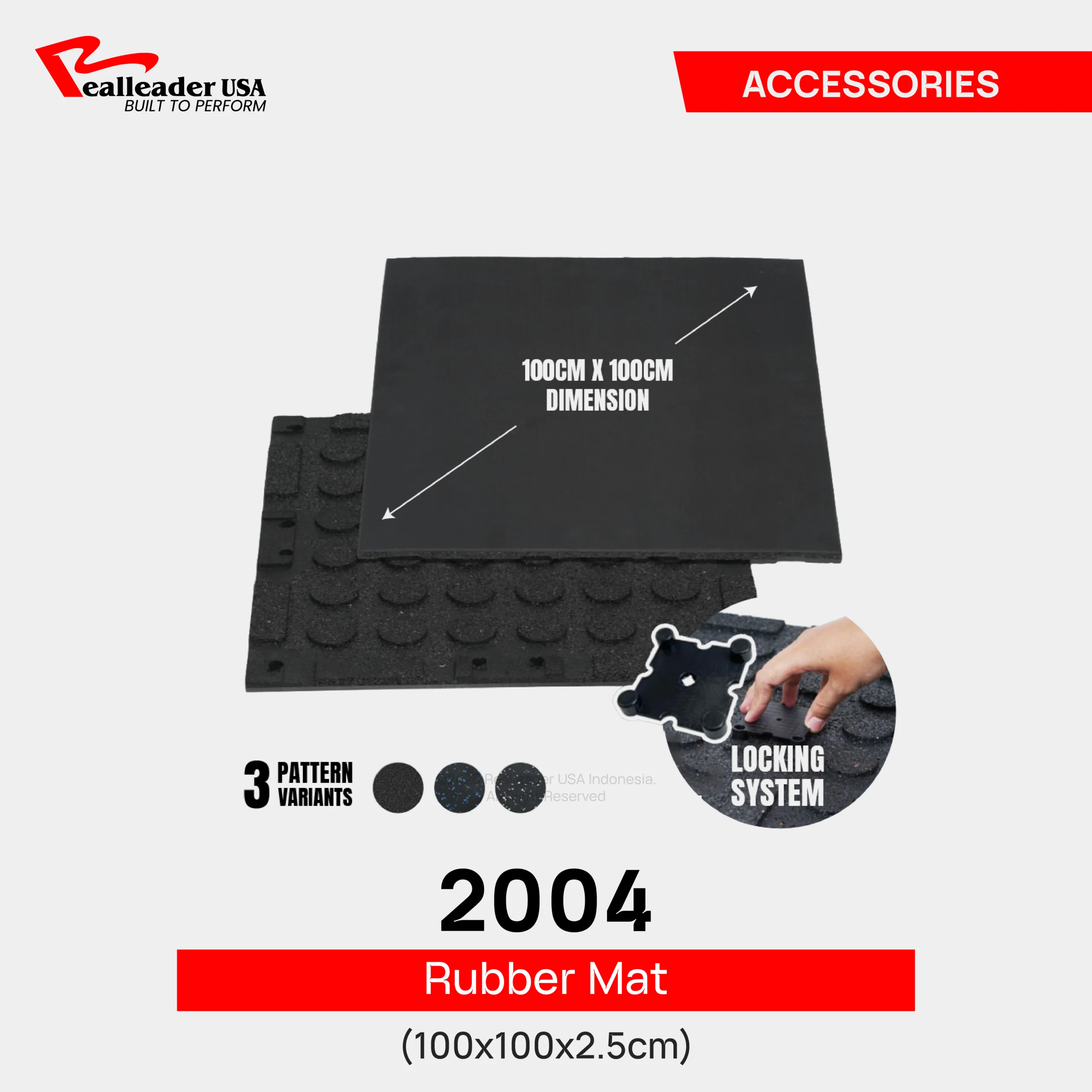 2004 Rubber Mat 100x100x2,5cm