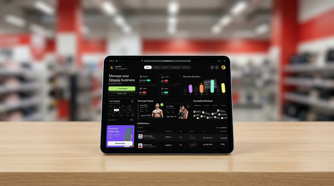 Pemantauan Dasbor Manajemen Gym oleh Pemilik Bisnis Fitness
