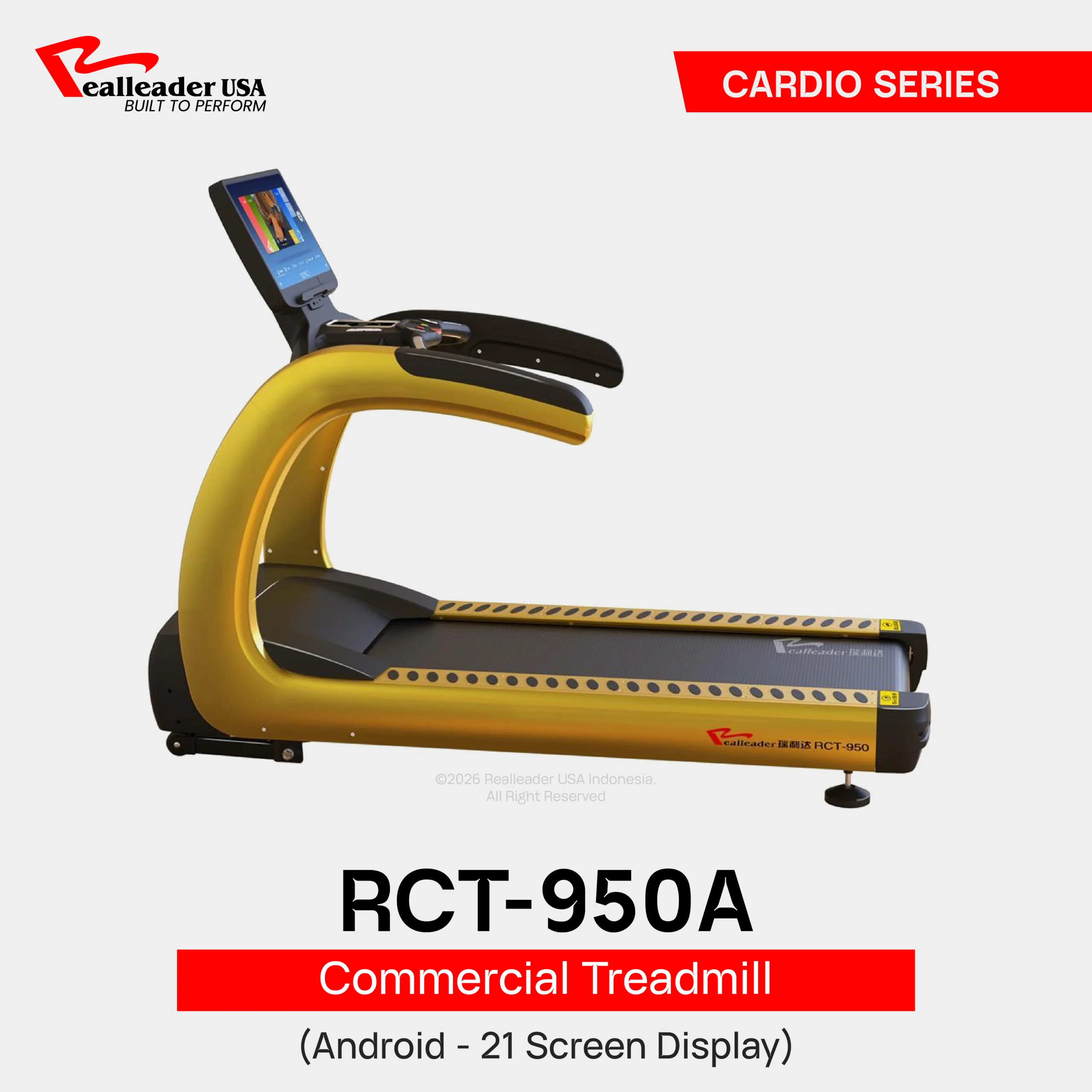 RCT-950A Commercial Treadmill 21 Inch