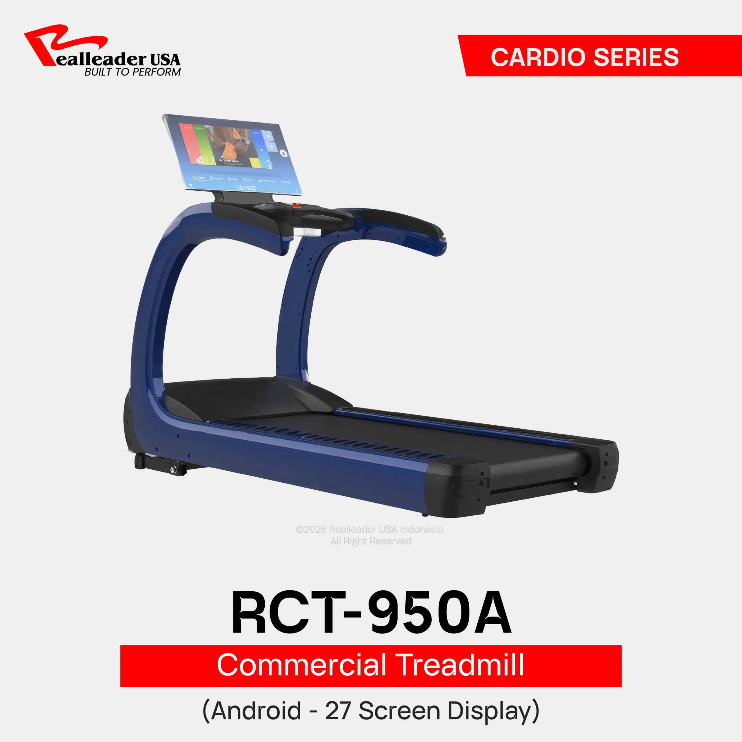 RCT-950A Commercial Treadmill 27 Inch