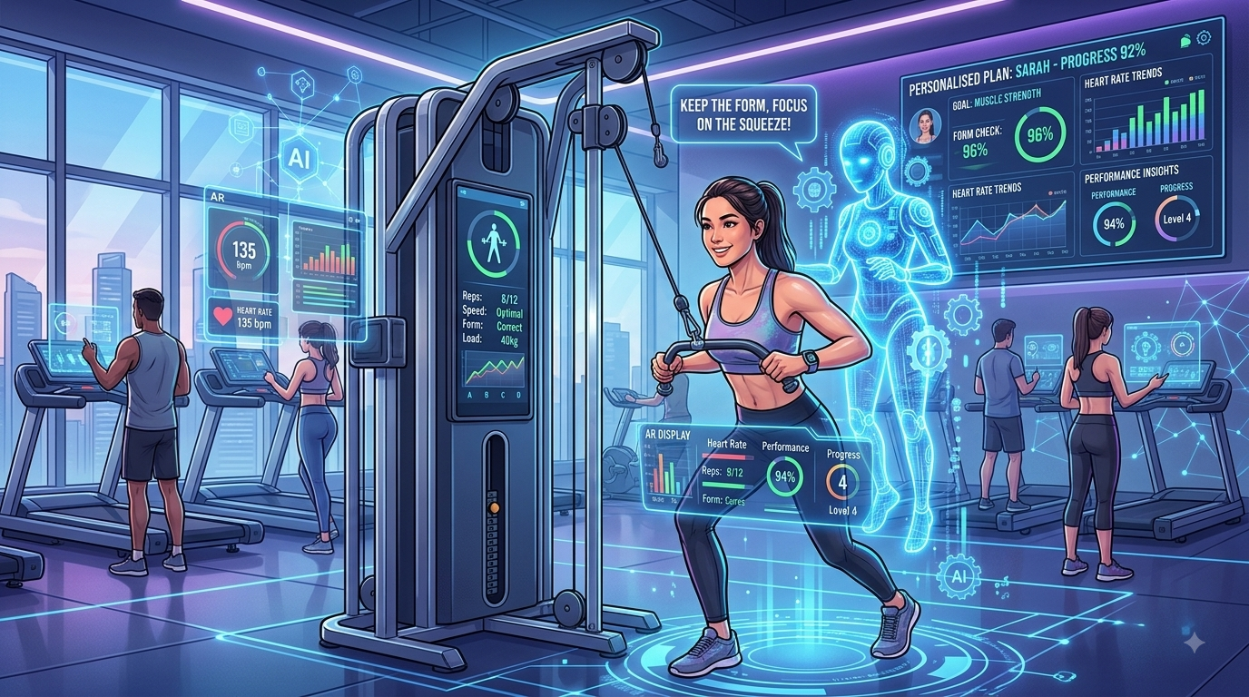 AI dan teknologi digital untuk personalisasi latihan di gym modern